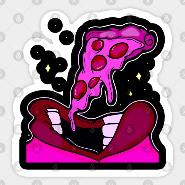 Pink Pizza Sticker by BreezyArtCollections 